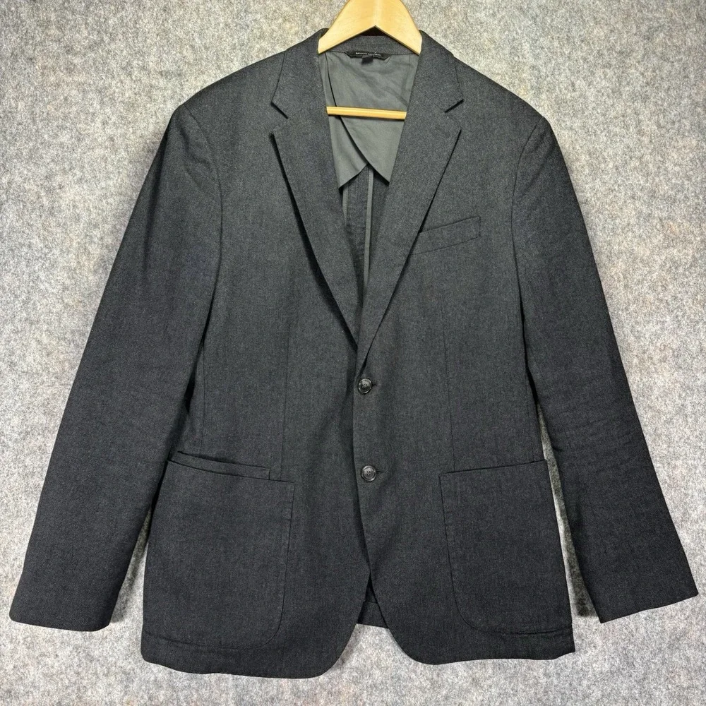 Banana Republic Jacket Mens 42R Gray Blazer Slim Fit Modern Cotton Casual Preppy